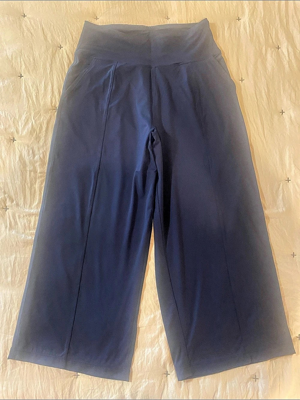 CRZ YOGA Butterlift High Waisted Wide Leg Pants with Pockets Black Large